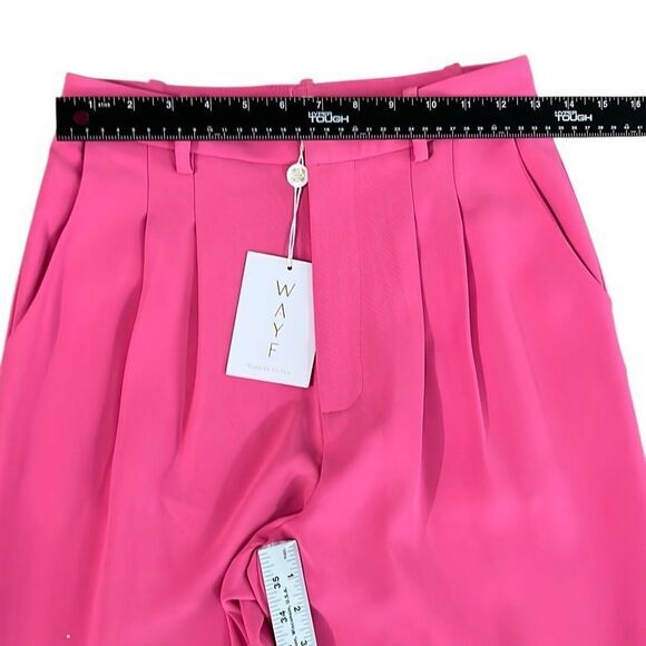 Wayf Wilson pants Size XS Pink Pleated Front Wide Leg Office Career Spring NWT - Picture 5 of 10